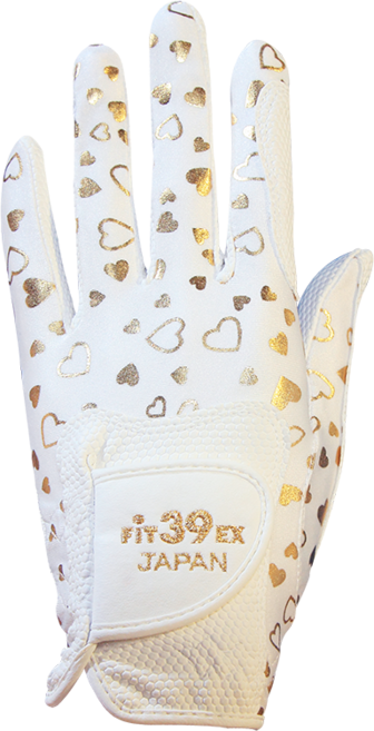 FiT39 New Heart 골프장갑-스페셜 여성용(고급형), 1개, 골드/화이트(GD/WH)-왼손착용