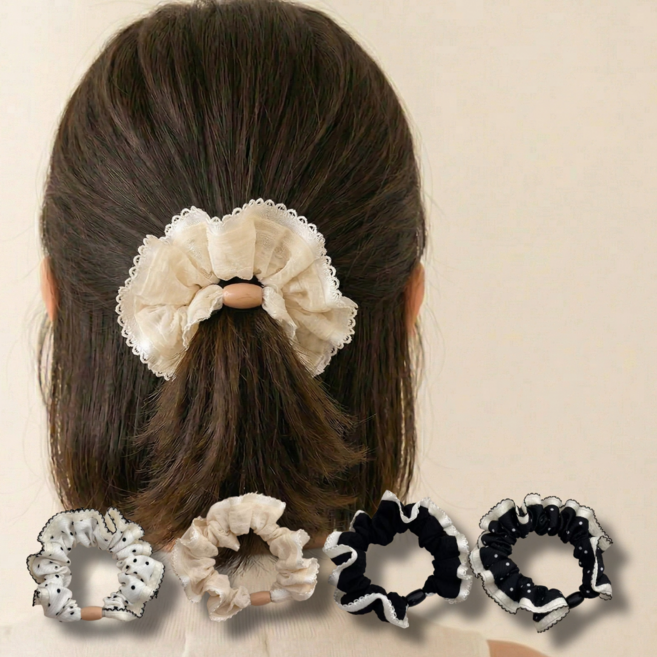 에브린 소형 레이스 미니 곱창머리끈 스크런치 세트