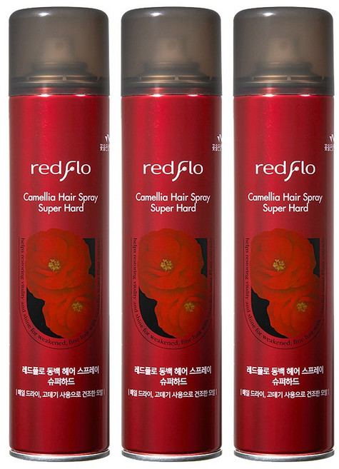 꽃을든남자 레드플로 동백 헤어스프레이 슈퍼하드, 300ml, 3개