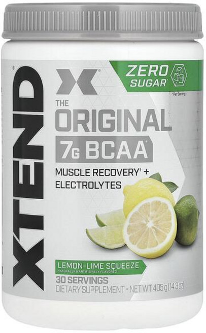XTEND 7G BCAA Lemon-Lime Squeeze 엑스텐드 7G BCAA 레몬-라임 스퀴즈, 405g, 2개