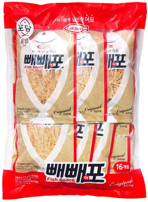 맥주안주 포담 빼빼어포 14g 16개(384g) (24g 16개입으로 변경) 1개, 16개