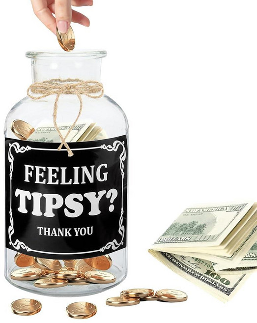 돈을 위한 유리 팁 병 레스토랑용 투명 바텐더 음악가를 버킷(Tipsy) 139735, 돈을 위한 유리 팁 병, 레스토랑용 투명 바텐더 음악가