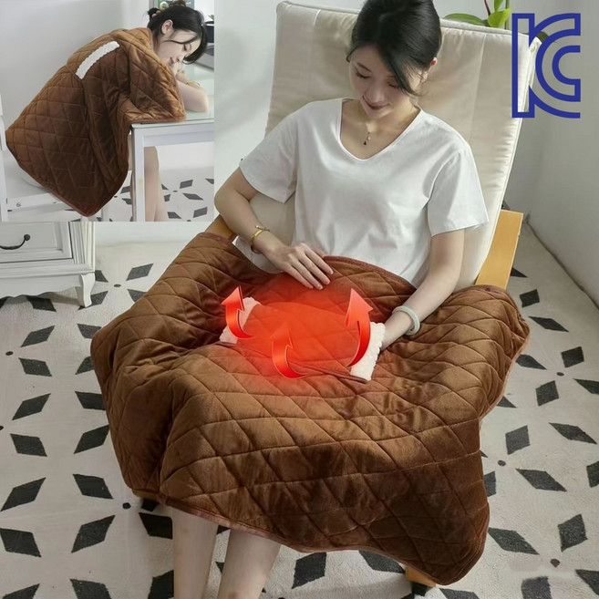 KC인증 전기 담요 USB 사무실 무릎담요 휴대용 극세사 온열담요 전기담요 캠핑 차박 다용도 찜질기 온열 전기요 60*80cm, 커피색