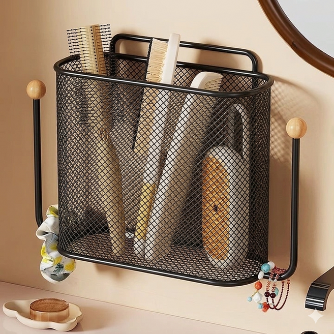 담이즈 다용도 메쉬 수납선반, 1개, 블랙