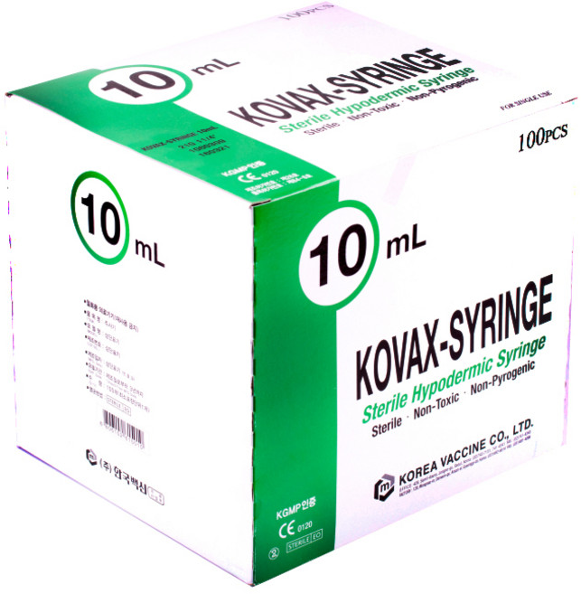 한국백신 일회용 주사기 10ml 23g 100p, 1개