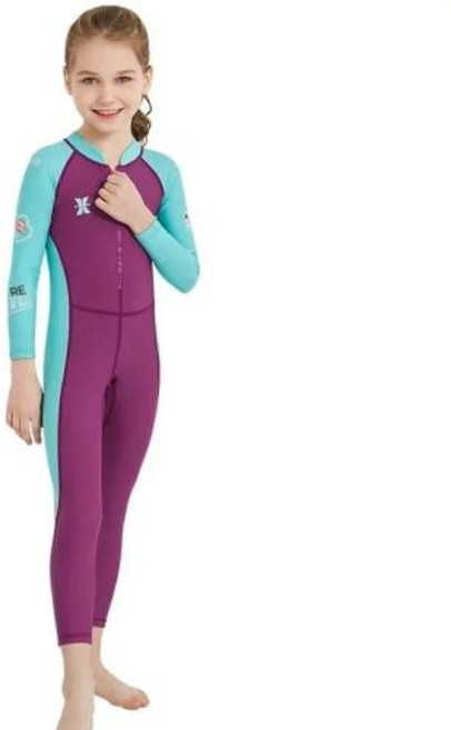 다이빙슈트 잠수복 서핑복 다이빙 수영복 긴 소매 등 지퍼 서핑 점프수트 수영 래쉬가드 세트 소년 소녀 카약 스쿠버, M, 11)red for girl