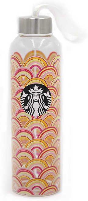 해외한정 스타벅스 스벅스 유리 텀블러 핑크 레인보우 Starbucks Rainbow Tumbler 500ml, 1개