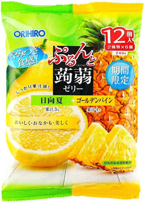 오리히로 곤약 젤리 귤+파인애플, 12개, 20g