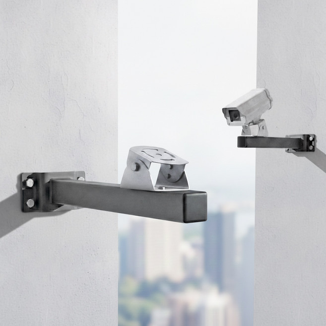 나눔조명 CCTV 브라켓 벽부형 카메라 거치대 씨씨티비 지지대 벽면용 폴마운트 자립식 암대, 1개, CCTV 자립식 암대(+각도기) 기둥 벽면부착형