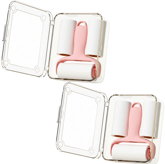 아킴 휴대용 핸디형 초초강력 먼지제거 털제거 사선커팅 미니찍찍이 돌돌이 테이프, 2개