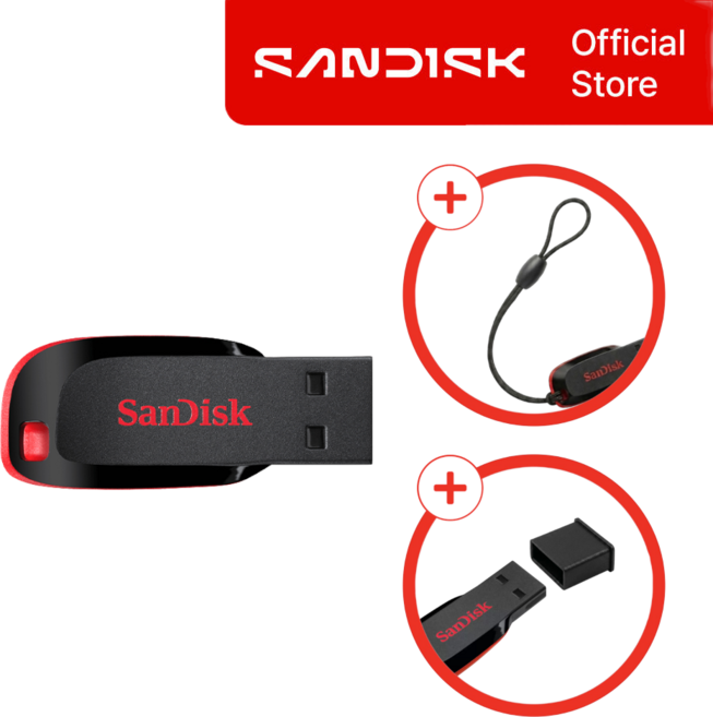 샌디스크 공식판매처 USB CZ50 크루져 블레이드 +보호마개&고리줄, 1개, 32GB