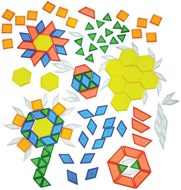 Constructive Playthings EDX-147 장난감 반투명 패턴 블록 147개 세트 다양한 모양과 색상, Constructive Playthings EDX-14, 1개