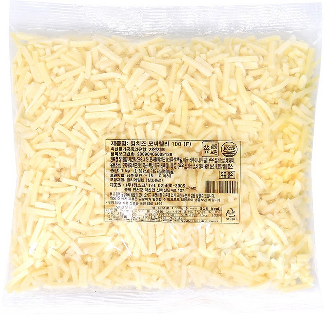 푸드올마켓_ 킹스코 킹치즈 모짜렐라 100(F) 1kg /냉동, 1개