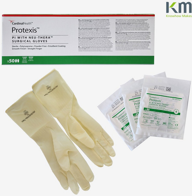 닥터엑스 카디널헬스 프로텍시스 PI 뉴테라코팅 라텍스프리 수술장갑 50쌍 PROTEXIS PI with NEU-THERA Glove, 8.5, 50세트