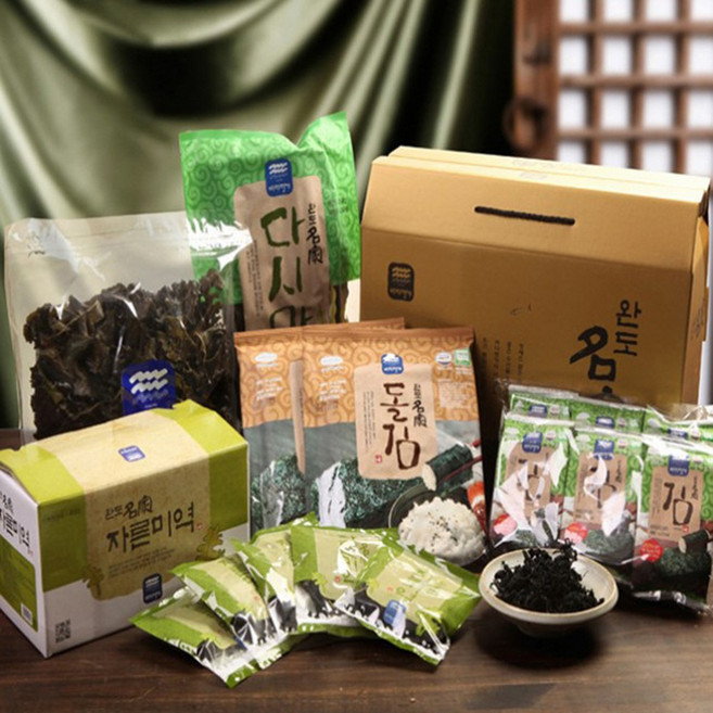 구운 돌김 전장 김 선물세트 자른 미역 건 다시마 도시락김 미역귀, 1개, 470g