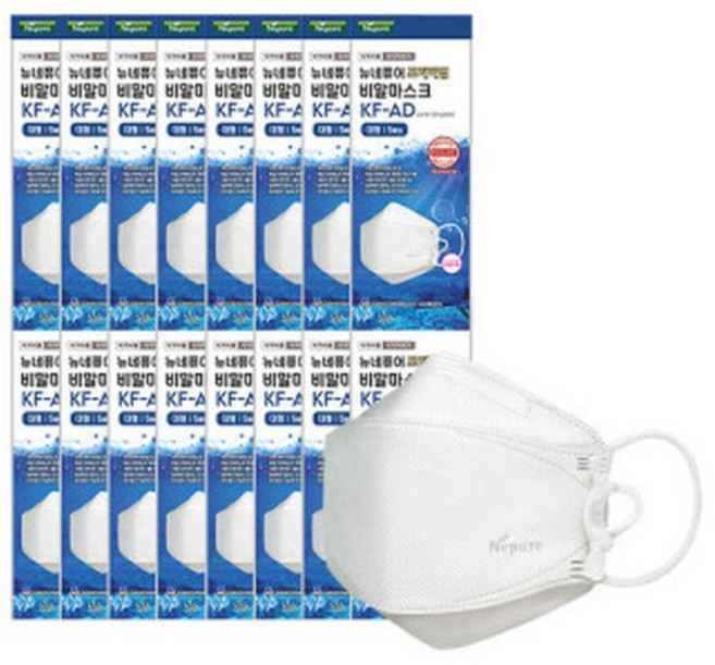 네퓨어 대형뉴 비말마스크 KF-AD 80매, 1개