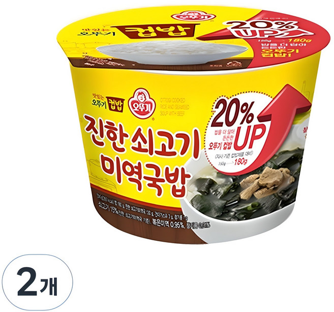 오뚜기 컵밥 진한 쇠고기미역국밥, 314g, 2개