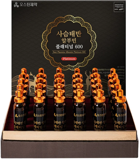 오스틴제약 알부민 사슴태반 플래티넘 마시는 영양제, 1개, 30회분 - 쿠팡