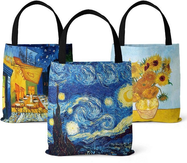 fooi 남녀공용 반고흐 에코백 굿즈 명화 숄더백 미술학원 전시회 선물 5시전 당일발송