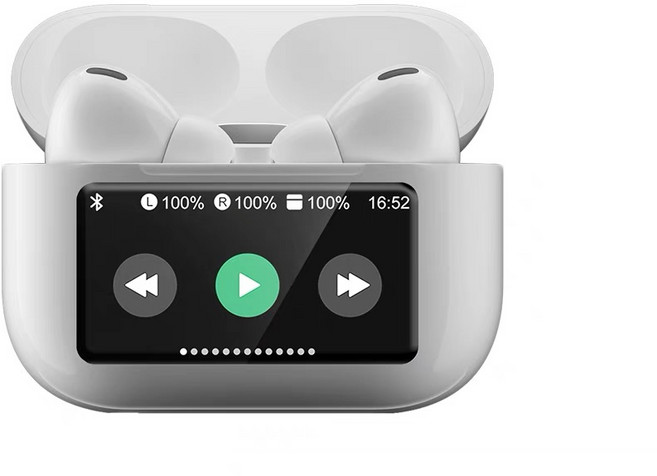 IPX6 터치스크린 5.4 노이즈 캔슬링 블루투스 무선 이어폰, 흰색, BJFK34123