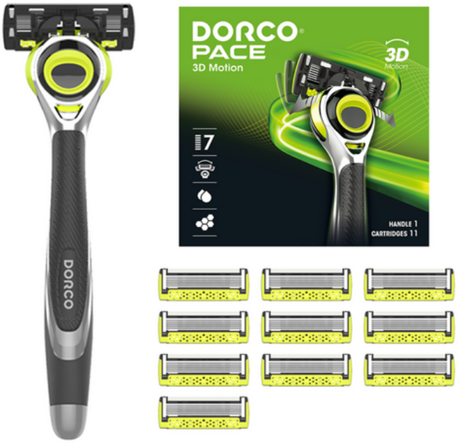 도루코 페이스 3D모션 면도기 세트, 3D면도기 + 면도기날, 10세트