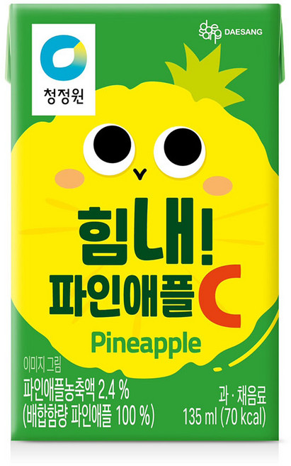 [얌얌마켓] 청정원 힘내! 파인애플씨C 파인애플주스 135ml x 10개, 32개