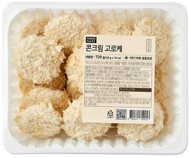 콘크림고로케 720g(40g 18EA) [지푸드 모노마트], 2개, 720g