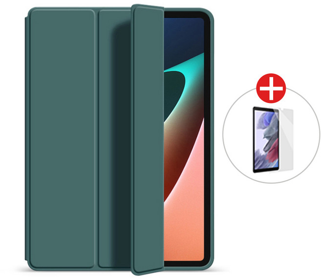 두스피릿 갤럭시탭 A8 10.5 플립 케이스 (+보호필름), 딥그린