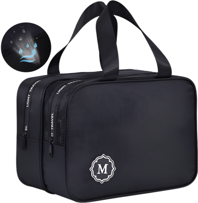 로이에 건습식 분리형 목욕 수영 가방, 블랙