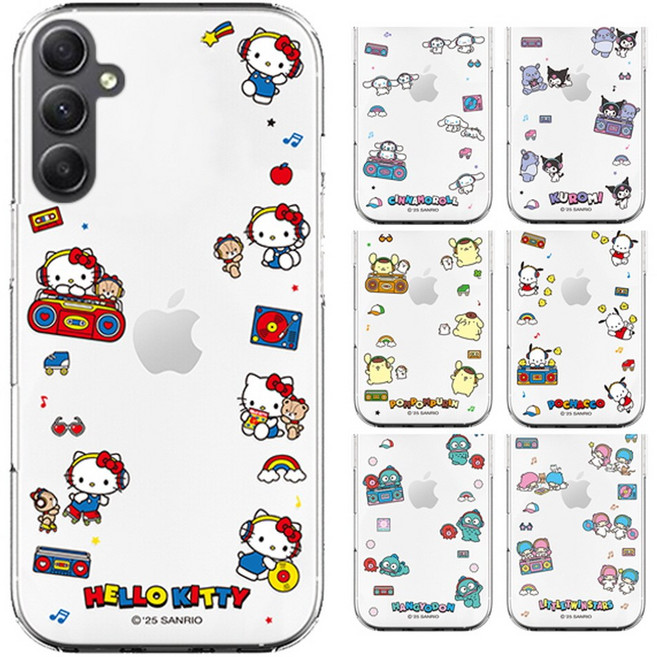 갤럭시버디3 (A156) 갤럭시A15 (A155) 공용 산리오 뮤직 투명 젤리 케이스 헬로키티 시나모롤