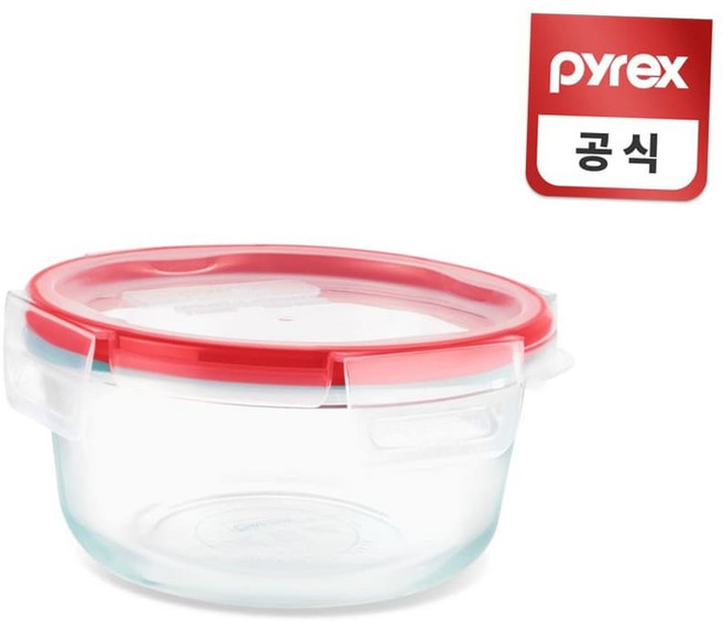 유리반찬통 코렐 파이렉스 원형 프레쉬락 4면 밀폐용기 950ml, 본상품