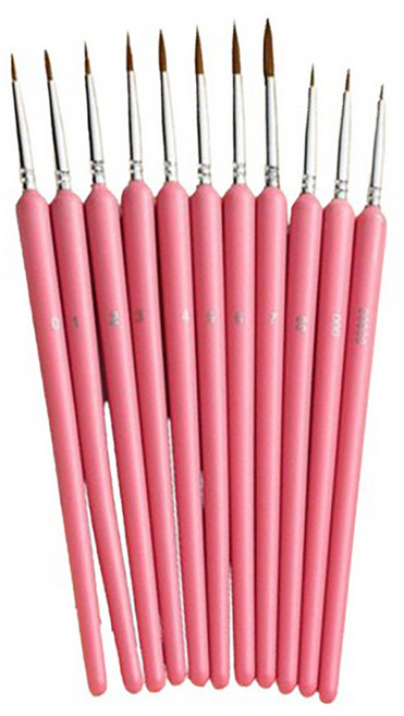 오르벤 소프트 수채화용 붓 11종, 1세트, 핑크