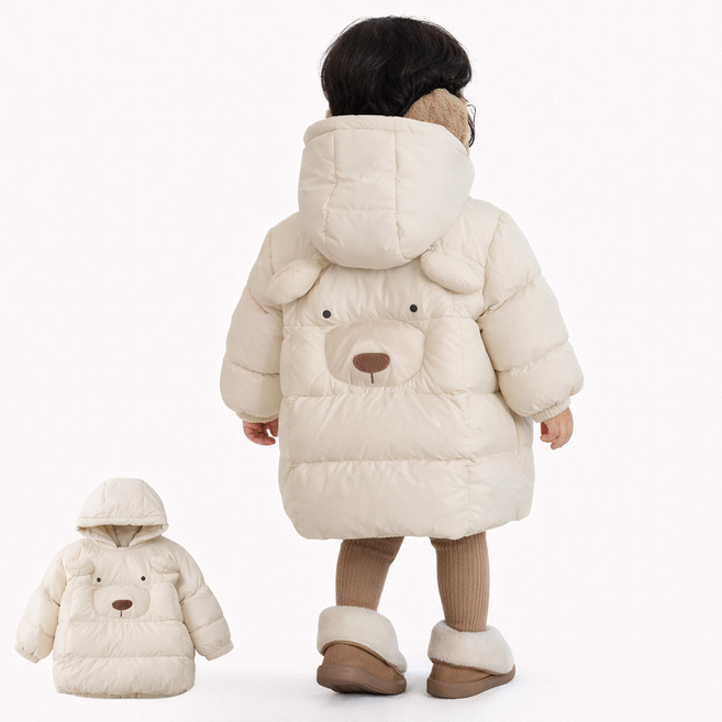 유아 아동 곰돌이 귀달이 후드 패딩 점퍼 키즈 겨울 아우터