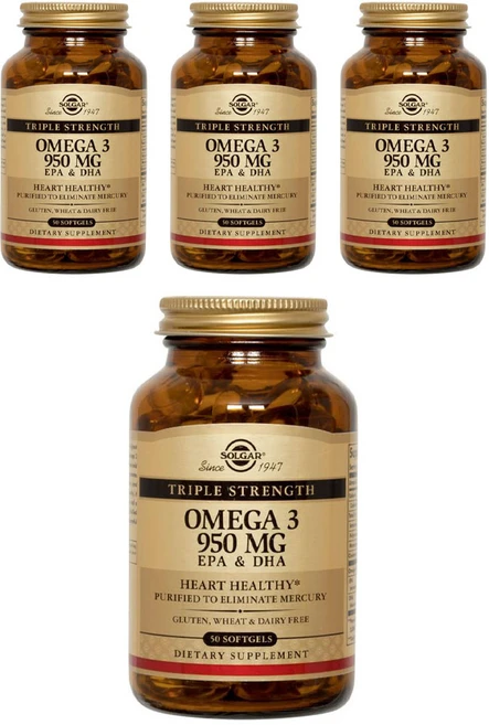 솔가 트리플 스트렝스 오메가 3 950mg 소프트젤, 50정, 4개 - 쿠팡