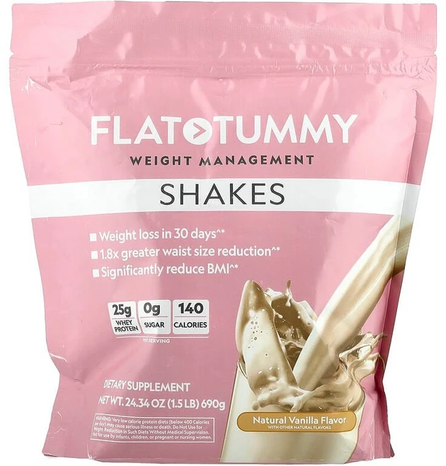 Flat Tummy 셰이크 천연 바닐라 맛 690g(1.5lb) FTT-00625, Flat Tummy, Shakes, Natural Va, 1개 - 쿠팡