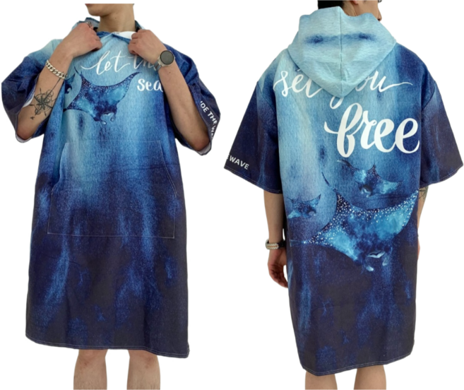 프리미엄 판초타월 입는순간 뽀송함 시작, 호기심 가오리, 1개