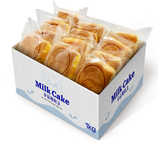 밀크 우유 케이크 대용량 촉촉한 카스테라 빵, 1개, 1kg