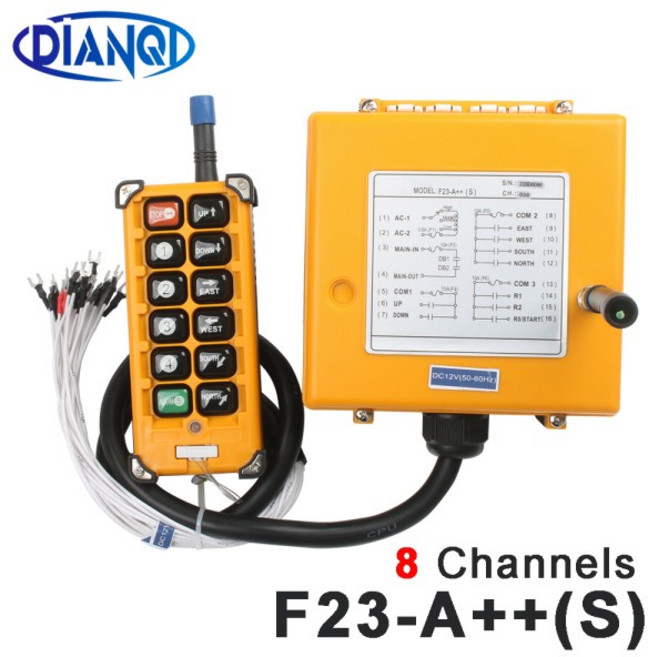 F23-BB 산업용 무선 라디오 리모컨 스위치 속도 제어 호이스트 크레인 리프트 8/10 채널 A ++ S, 01 VHF 310-331mhz, 01 220V용, 02 2F1S