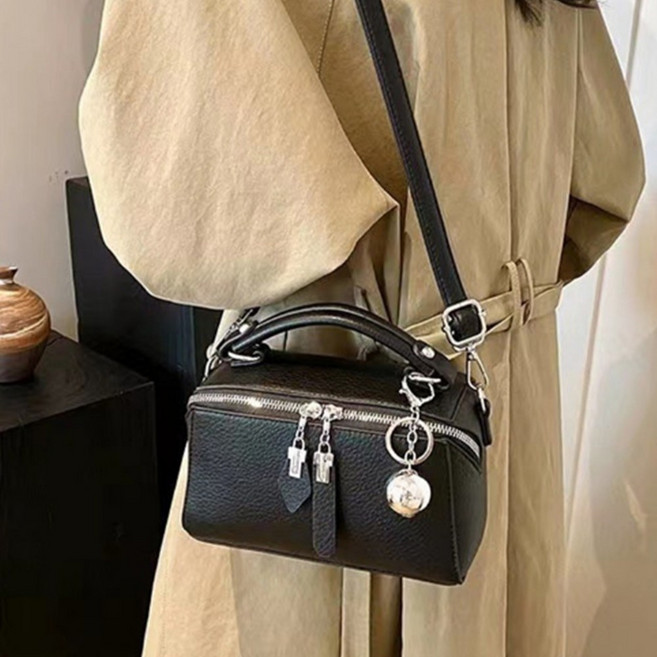 미니 가죽 크로스백 여성 데일리 캐주얼 방울 키링가방