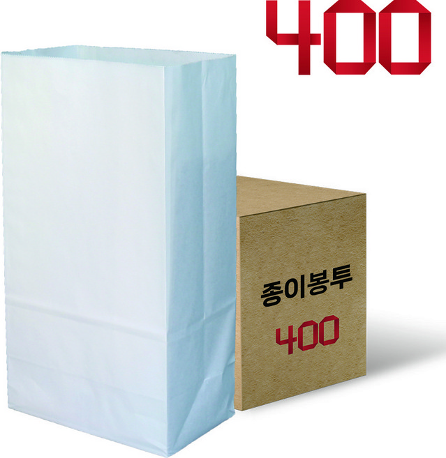애브리플러스 각대봉투 종이봉투 포장봉투 종이봉투 옛날통닭봉투 주문제작, 화이트 종이봉투_대, 400매