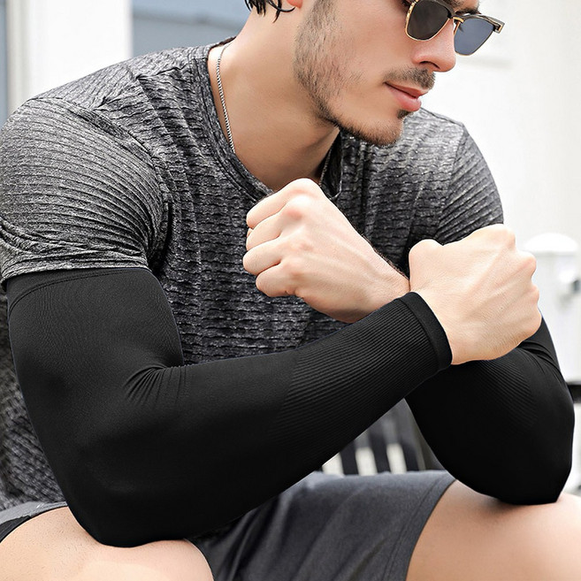 빅크 심리스 무봉제 빅사이즈 팔토시 쿨토시, 5세트, 손목형 블랙