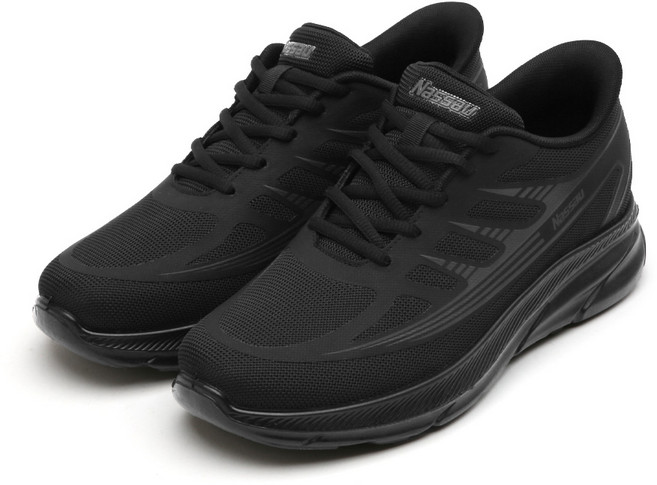 낫소 바로인 클리어 발볼넓은 발편한 가벼운 남성 운동화(블랙)