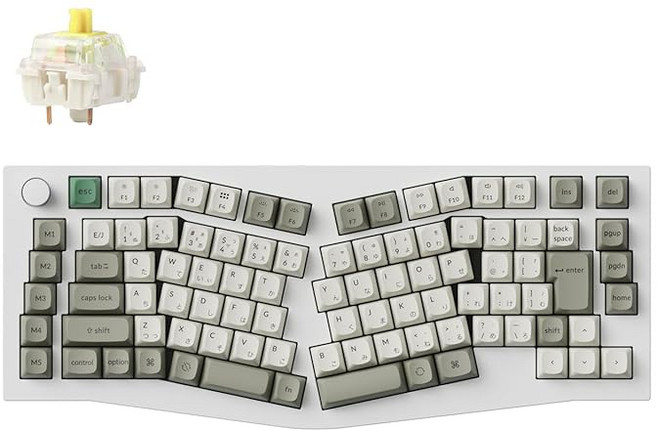 Keychron Q10 Max QMK 무선 커스텀 메카니컬 키보드 Alice 레이아웃 2.4 GHz Bluetooth 5.1 유선 연결 JIS 레이아웃 RGB 라이트 핫스