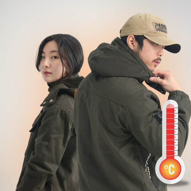 낚시방한복 동계 겨울 낚시복 방한복 카모 점퍼 상하의 세트, 카키(군록색)