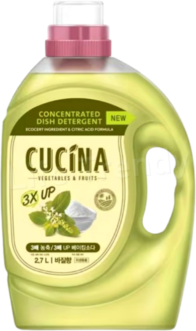 쿠치나 3배 농축 주방세제 바질향 2.7L