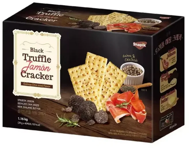 Snapik 블랙트러플 하몽 크래커 1.16kg 29g 40팩, 1개