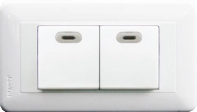 熊貓 BSMI認證 JY-5255W 螢光二開關 (110V) 二開 二切, 1個