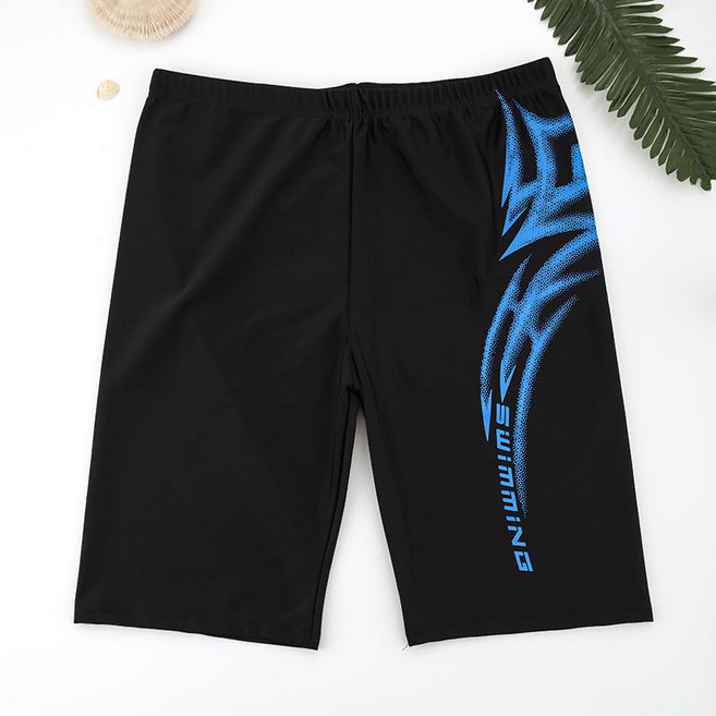 男士泳褲 防水透氣速乾防尷尬簡約個性長腿7分成人沙灘遊泳褲