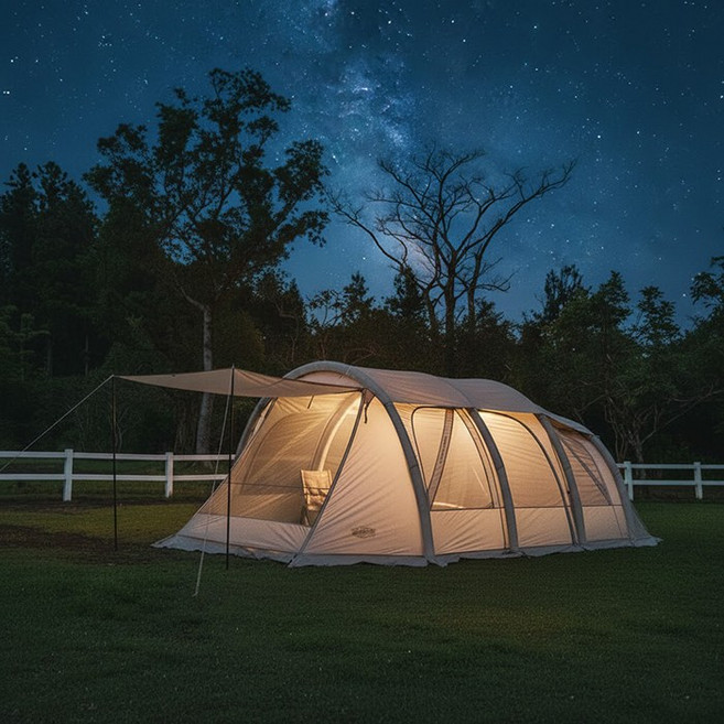 제드 티맥스 에어텐트 5인 6인용 터널형 블랙아웃 난연 풀세트, 티맥스에어 샴페인골드