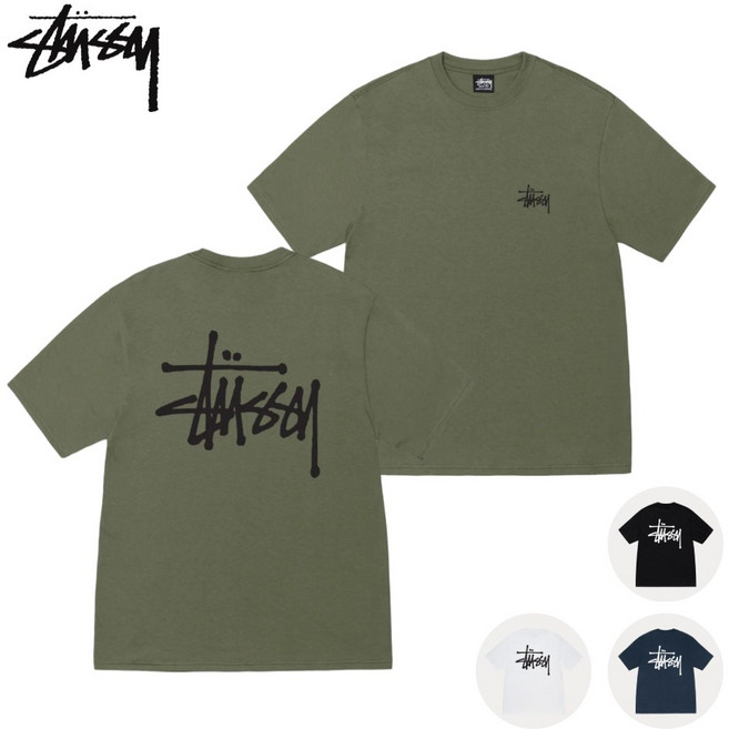 [당일발송] 스투시 본사 정품 베이직 티셔츠 공용 반팔 1905000 + GRAD 정품보증택